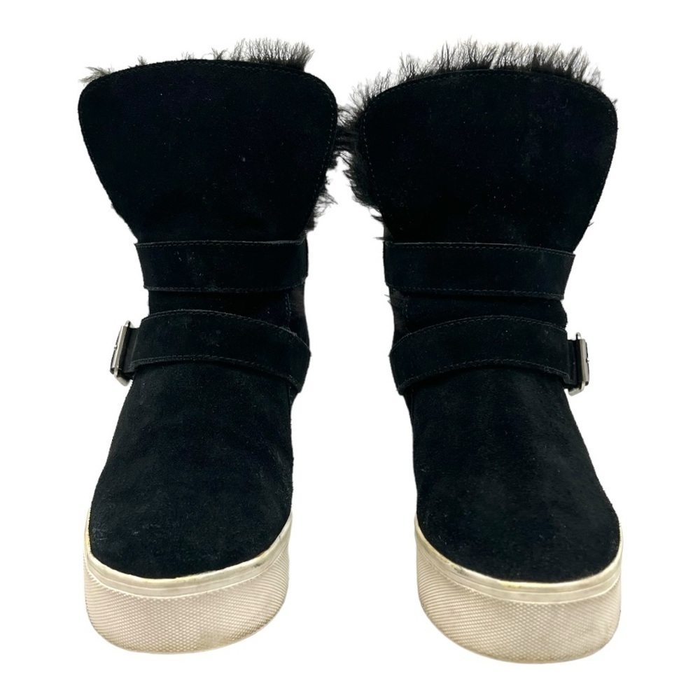J Slides Wells Black Suede Faux Fur Lined Waterproof Cold Weather Boots Womens 8 - Picture 2 of 13
